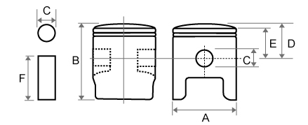 PISTON TKRJ XL VARADERO CG ZING I 125 (OEM:437) 4T (57,00) photo 2 - milautoparts-fr.ukrlive.com