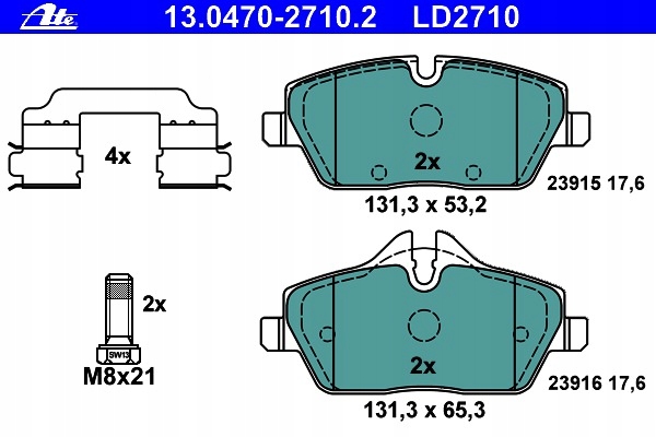 ATE CERAMIC PADS P BMW1 E81 E82 MINI R56 F55 F56 photo 2 - milautoparts-fr.ukrlive.com