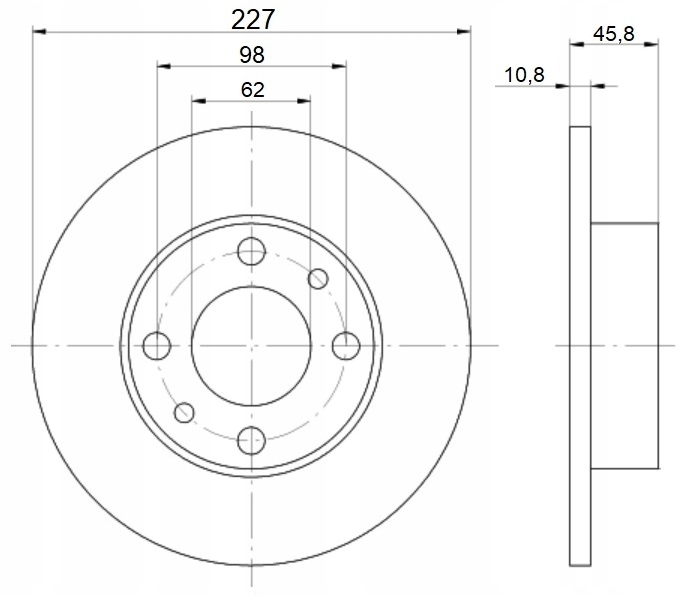 DISQUES MIKODA 0307 FSO 125P 67R-91R AVANT 227MM photo 2 - milautoparts-fr.ukrlive.com