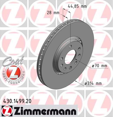 ZIMMERMANN DISQUES AVANT VECTRA C SIGNUM 314MM KRK photo 2 - milautoparts-fr.ukrlive.com