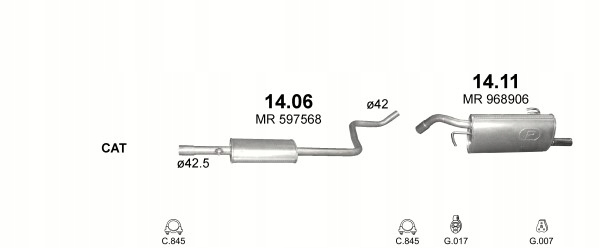 SILENCER CENTRAL SMART FORFOUR +MITSUBISHI COLT POJ.1,1+1,3 FROM 2004R. photo 2 - milautoparts-fr.ukrlive.com