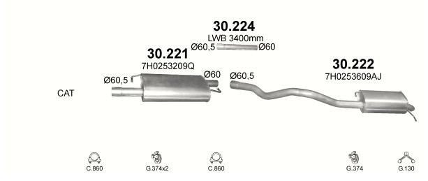 SILENCER CENTRAL VW TRANSPORTER V 30.221 photo 5 - milautoparts-fr.ukrlive.com