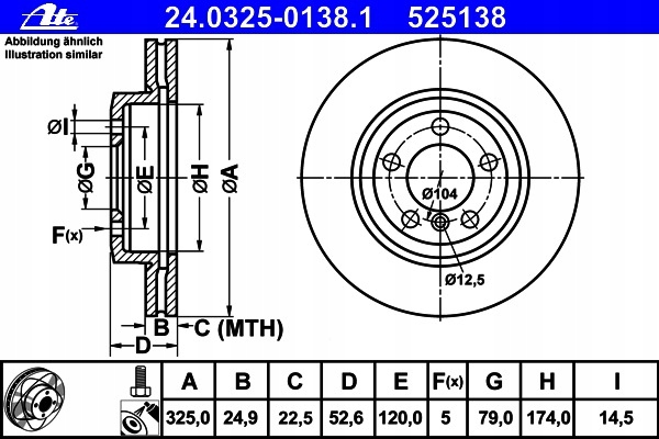 ATE PD DISCS FRONT BMW 3 E46 330I 330D Z4 325MM photo 2 - milautoparts-fr.ukrlive.com