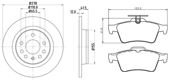 DISCS + PADS BRAKE REAR OPEL VECTRA C SIGNUM photo 3 - milautoparts-fr.ukrlive.com