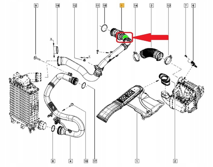 TUBE JUNCTION PIPE RADIATOR RENAULT TALISMAN 1.6 DCI photo 6 - milautoparts-fr.ukrlive.com