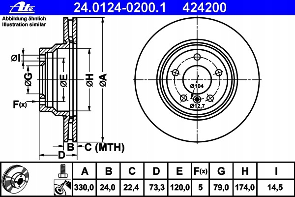 ATE DISQUES AVANT BMW 4 F32 F33 F36 330MM photo 2 - milautoparts-fr.ukrlive.com