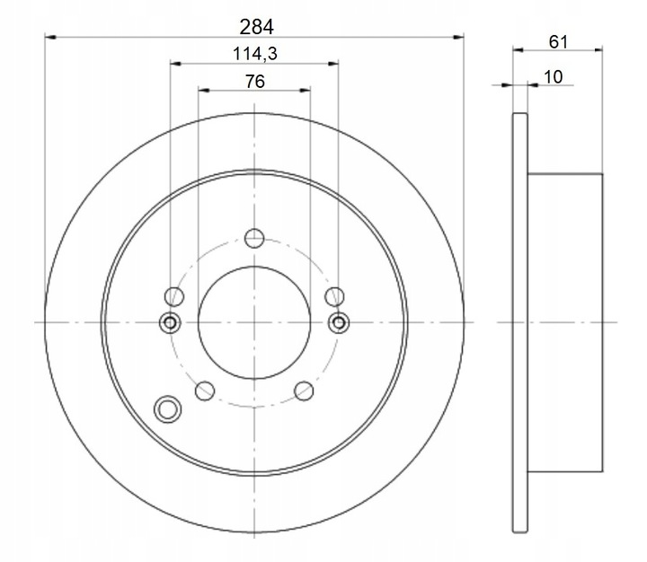 DISCS MIKODA 0926 HYUNDAI TUCSON JM 04R- REAR 284M photo 2 - milautoparts-fr.ukrlive.com