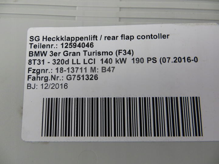 MODULE DE BLOC DE CONTRÔLE COUVERCLES F34 GT 7410612 photo 4 - milautoparts-fr.ukrlive.com