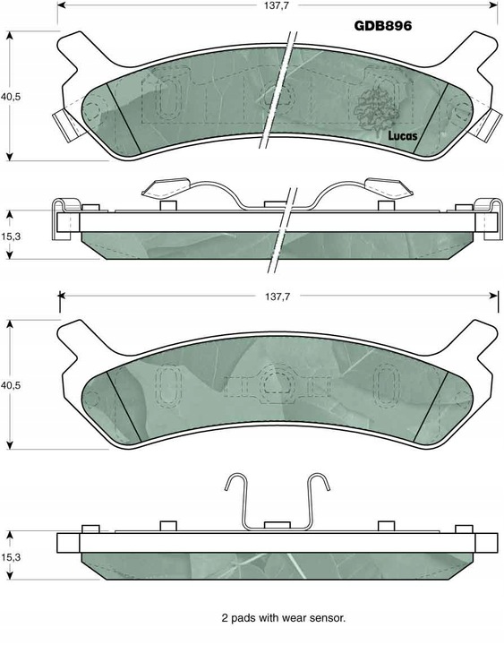 TRW PADS REAR HYUNDAI SONATA 2.0 2.4 3.0 1988-96 photo 2 - milautoparts-fr.ukrlive.com