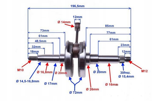 ARBRE D'ARBRE-VERROU SCOOTER KINROAD KOS XT-50QT-5 TB50 photo 4 - milautoparts-fr.ukrlive.com