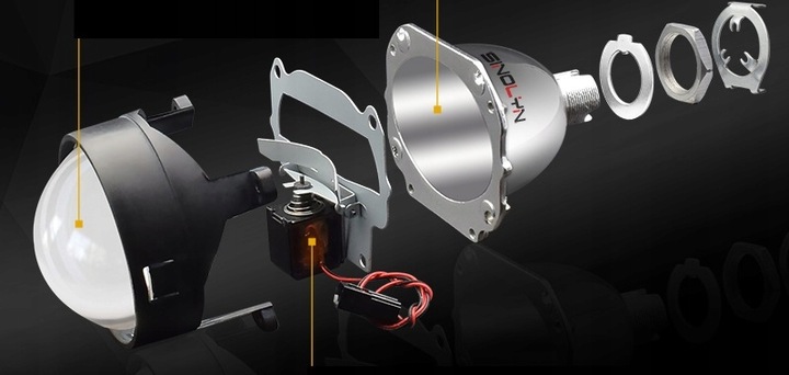 фото №9, 2x линзы h1 h4 h7 2.5 набор линз bi ксенон bi-xenon bi-halogen hid