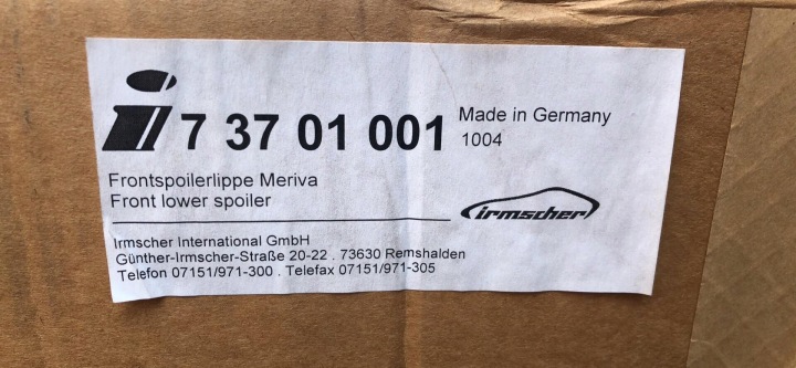 фото №7, Opel meriva накладка бампера перед irmscher нова