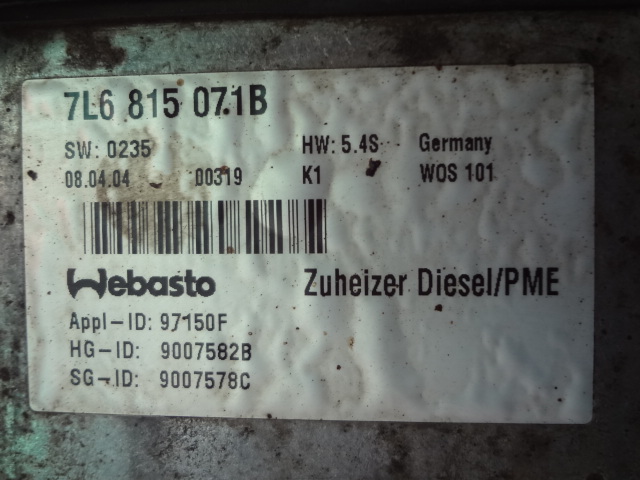 фото №3, Vw touareg 7l 02-10r печка вебасто 7l6815071b