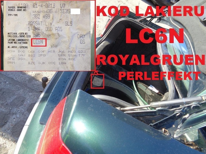 фото №8, Петля двері зад праві dół vw passat b5 96-00 lc6n