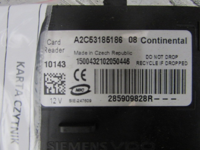 фото №3, Карта считыватель renault scenic iii 1.5 dci 10r