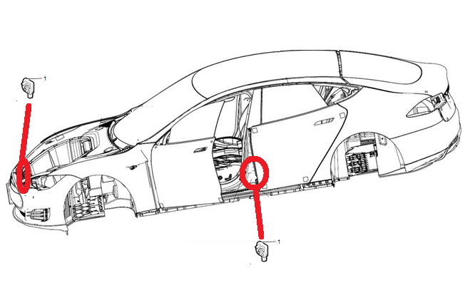 Tesla model s датчик ударный 100527400b новый Недорого