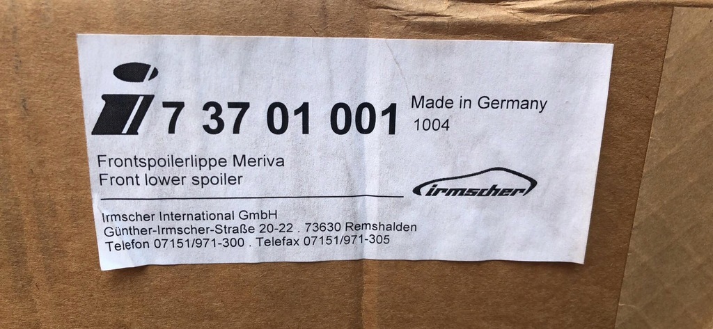 фото №7, Opel meriva накладка бампера перед irmscher nowa