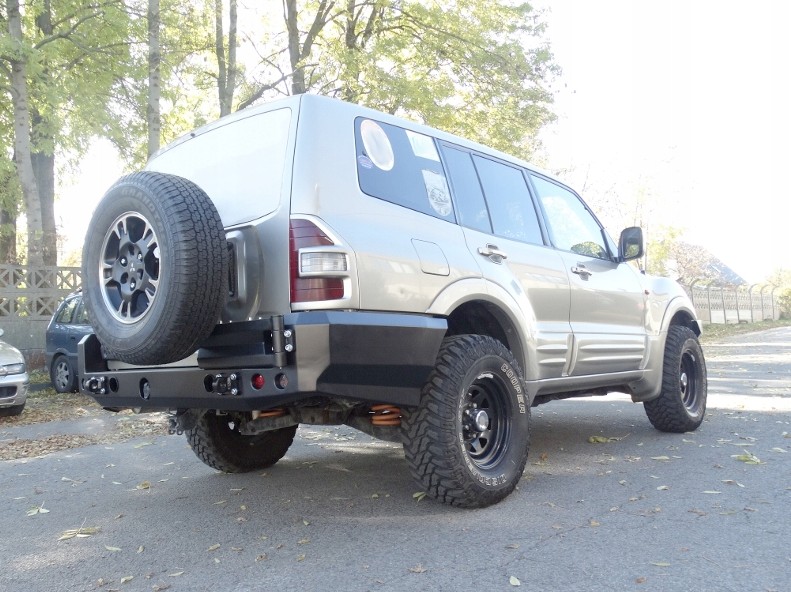 фото №10, Mitsubishi pajero 3 v60 бампер задня сталевий+ безкоштовно