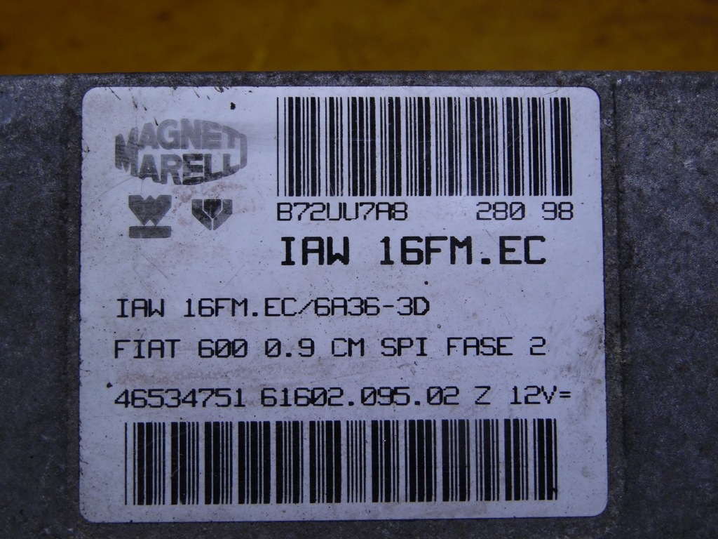 фото №5, Бортовой компьютер блок управления двигателя seicento 0.9b 46534751