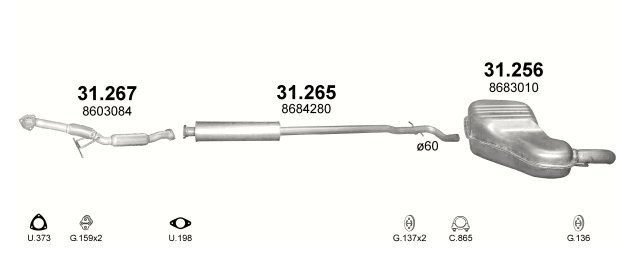 фото №6, Гаситель средний volvo s60 v70 31.265